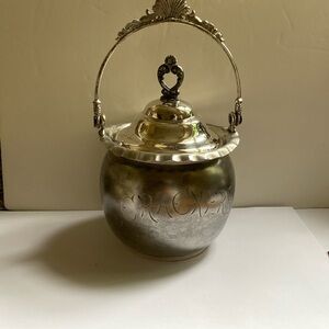 Antique Victorian Metal Silver Plate Cracker tin